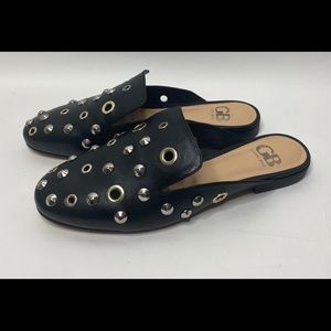 New no box- Gianni Bono Black Studded Mules 8M